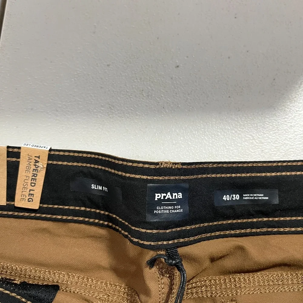 PrAna Zion Slim Pant II Pants Men 40x30 Sepia Brown Hiking Outdoors Stretch NEW - Picture 3 of 10